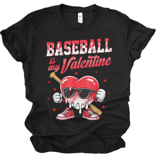 Baseball Is My Valentine Shirt Heart Drip Baseball Lovers Unisex Jersey T-Shirt - Sportilla
