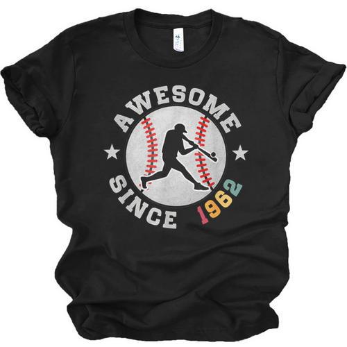 Birthday Baseball Lover 64 Years Old Awesome Since 1962 Unisex Jersey T-Shirt - Sportilla