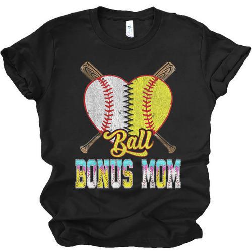Bonus Mom Of Both Half Baseball Softball Ice Cream Drip Unisex Jersey T-Shirt - Sportilla
