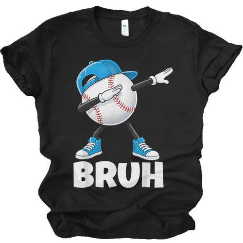 Boys Baseball Graphic Tee Teen Apparel Cute Meme Bruh Unisex Jersey T-Shirt - Sportilla