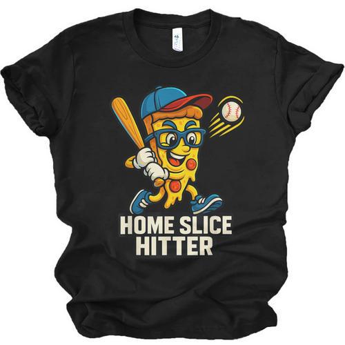 Boys Pizza Theme Baseball Home Hitter Unisex Jersey T-Shirt - Sportilla