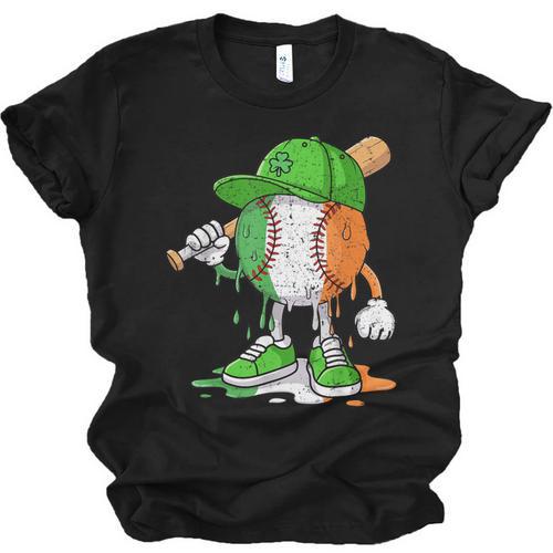 Boys St Patricks Day Irish Flag Kids Baseball Ice Cream Drip Unisex Jersey T-Shirt - Sportilla