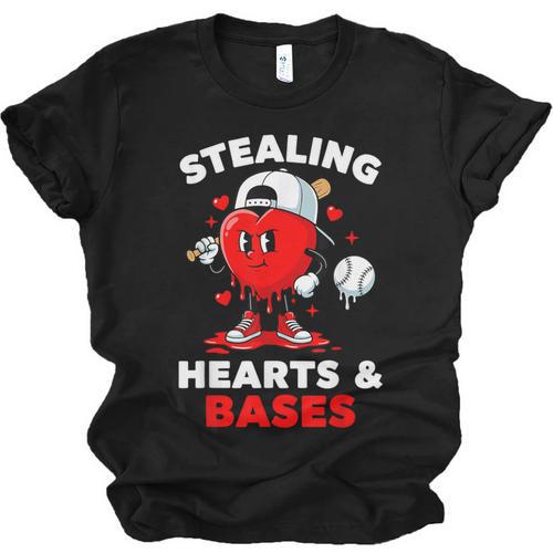 Boys Valentines Baseball Drip Icecream Stealing Hearts Kids Unisex Jersey T-Shirt - Sportilla