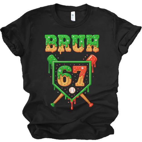 Bruh 67 Baseball Christmas Gingerbread Drip Number 67 Player Unisex Jersey T-Shirt - Sportilla