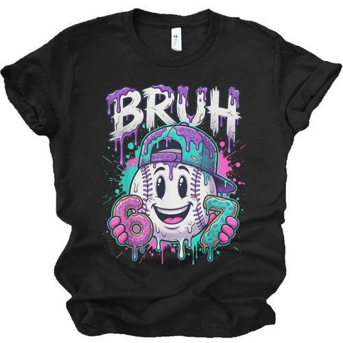 Bruh 67 Baseball Drip Boys Kids Six Seven Meme 6-7 Dripping Unisex Jersey T-Shirt - Sportilla