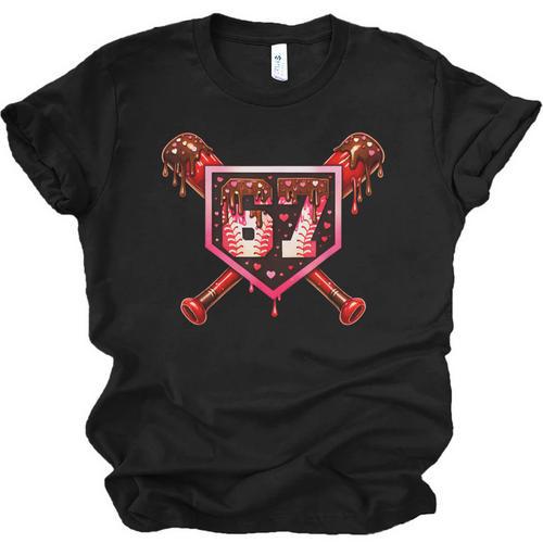 Chocolate 67 Drip Baseball Valentine Love Sports Unisex Jersey T-Shirt - Sportilla