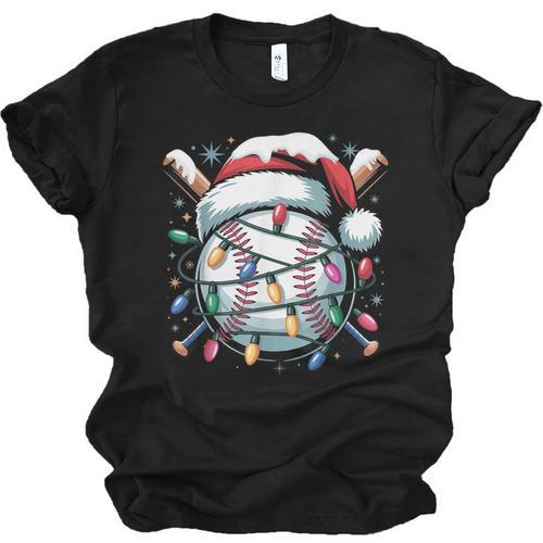 Christmas Baseball Boy Youth Kid Men Santa Hat Xmas Baseball Unisex Jersey T-Shirt - Sportilla