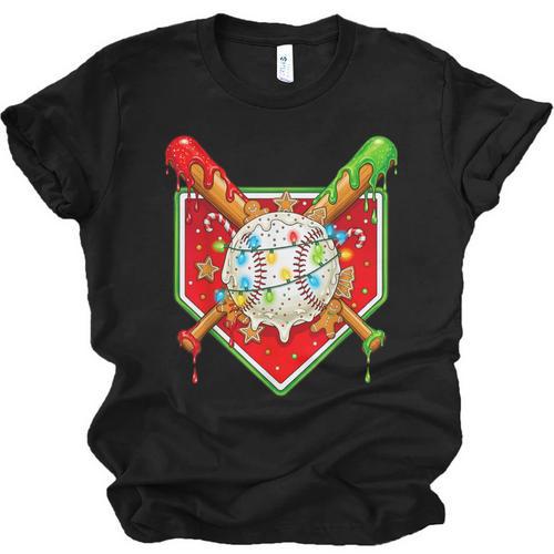 Christmas Baseball Ice Cream Drip Men Women Kids Unisex Jersey T-Shirt - Sportilla