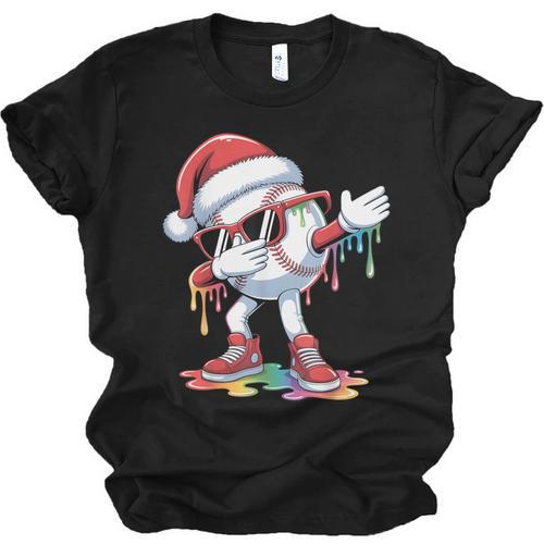 Christmas Baseball Ice Cream Dripping Santa Baseball Drip Unisex Jersey T-Shirt - Sportilla