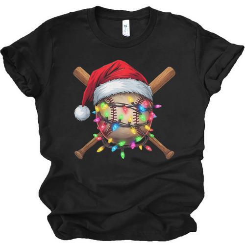 Christmas Baseball Pajama Santa For Men Boys Girls Kids Xmas Unisex Jersey T-Shirt - Sportilla