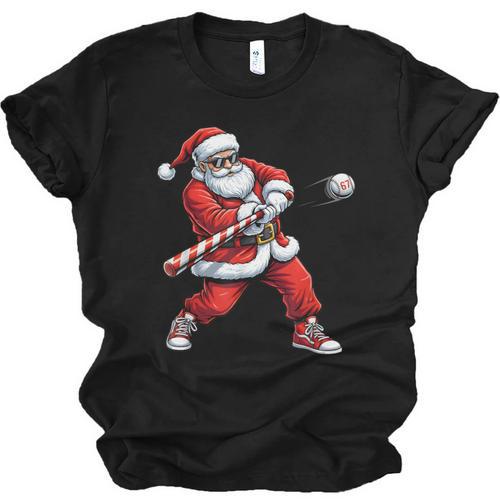Christmas Baseball Player Santa Xmas Boys Men Toddler Unisex Jersey T-Shirt - Sportilla