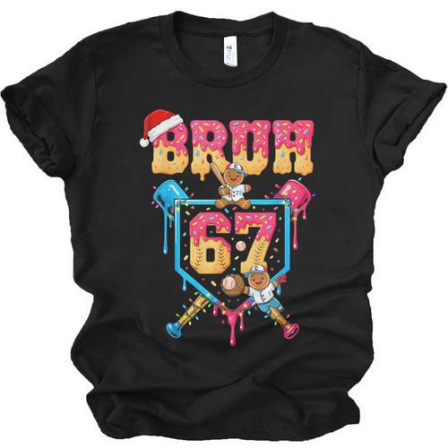 Christmas Gingerbread Bruh 67 Baseball Ice Cream Drip Kids Unisex Jersey T-Shirt - Sportilla