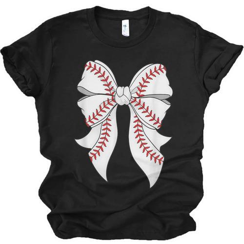 Cute Baseball Coquette Bow For Women Girls Baseball Mama Mom Unisex Jersey T-Shirt - Sportilla