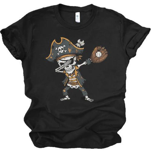Dabbing Pirate Skeleton Baseball Dab Costume Boys Kids Men Unisex Jersey T-Shirt - Sportilla