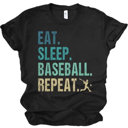 Eat Sleep Baseball Repeat Baseball Player Baseball Unisex Jersey T-Shirt - Sportilla