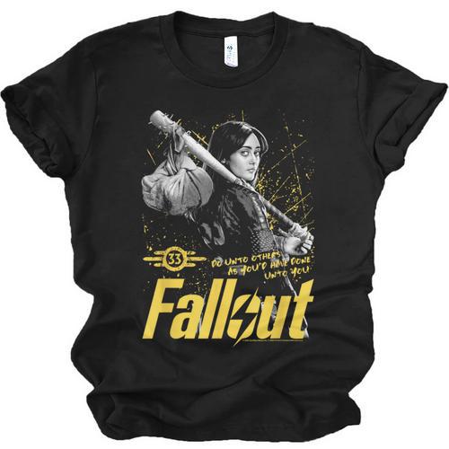 Fallout TV Series Lucy Do Unto Others Baseball Bat Gamer Unisex Jersey T-Shirt - Sportilla