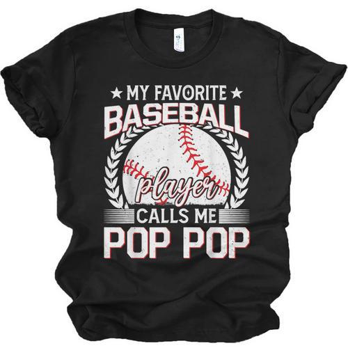 My Favorite Baseball Player Calls Me Pop Pop Unisex Jersey T-Shirt - Sportilla