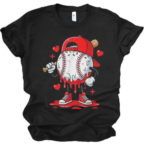 Game Day Baseball Drip Valentine Hearts Sport Lover Unisex Jersey T-Shirt - Sportilla