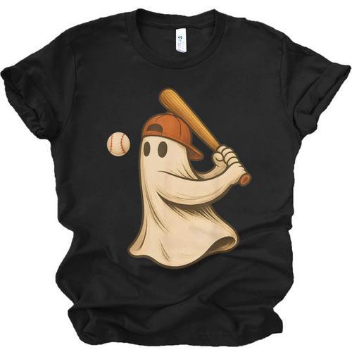 Ghost Baseball Halloween Costume Men Boys Kids Unisex Jersey T-Shirt - Sportilla