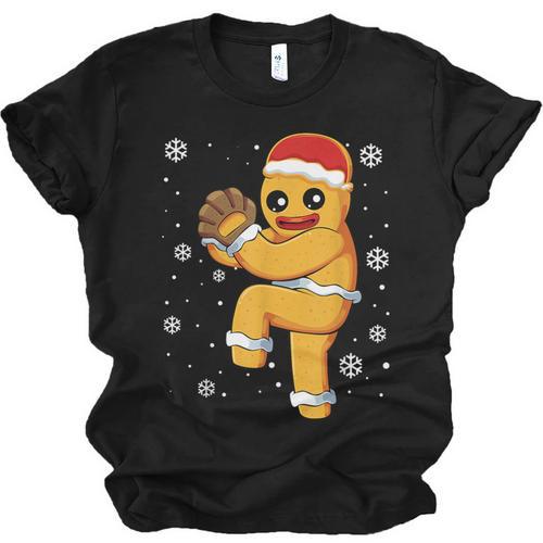 Gingerbread Man Baseball Christmas Unisex Jersey T-Shirt - Sportilla