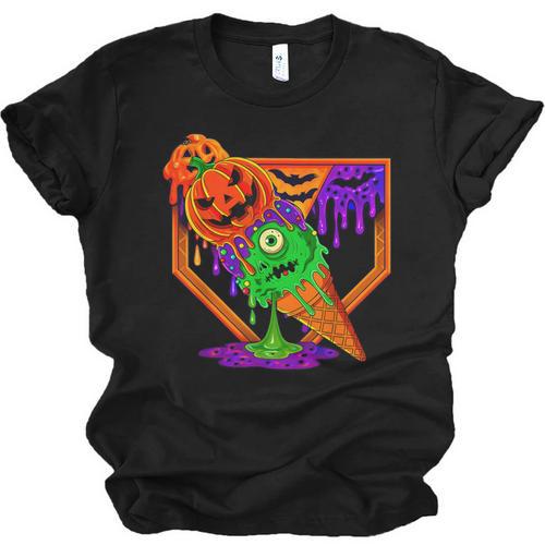 Halloween Baseball Ice Cream Drip Boys Girls Youth Unisex Jersey T-Shirt - Sportilla
