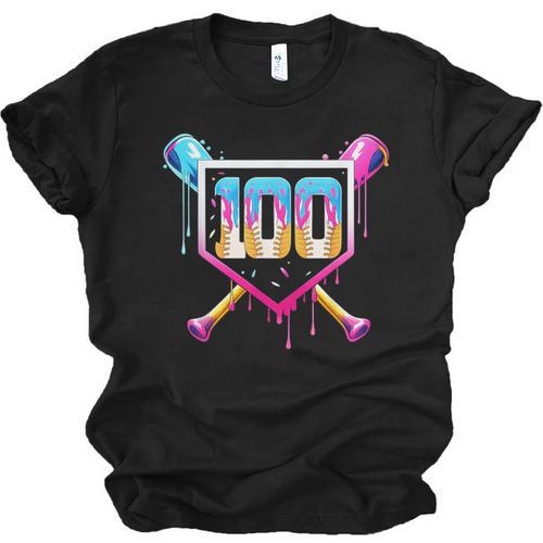 Happy 100 Days Of School Baseball Drip 100th Day Of School Unisex Jersey T-Shirt - Sportilla