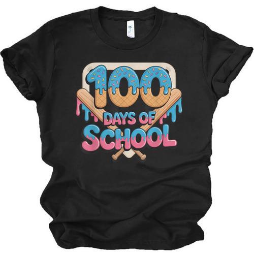 Happy 100 Days Of School Baseball Drip For Kids Teachers Unisex Jersey T-Shirt - Sportilla