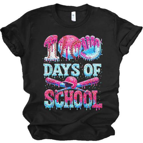 Happy 100 Days Of School Game Day Baseball Ice Cream Drip Unisex Jersey T-Shirt - Sportilla