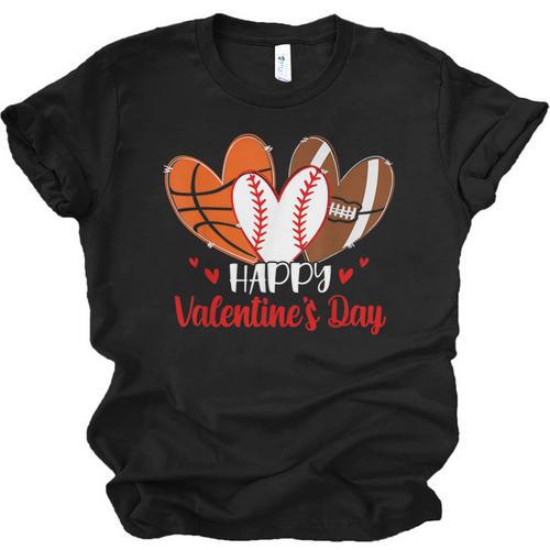 Happy Valentines Day Shirt Boys Basketball Baseball Football Unisex Jersey T-Shirt - Sportilla