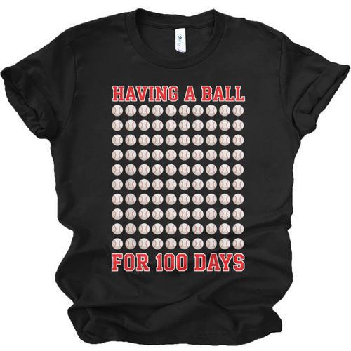 Having A Ball For 100 Days Of School 100th Baseball Unisex Jersey T-Shirt - Sportilla