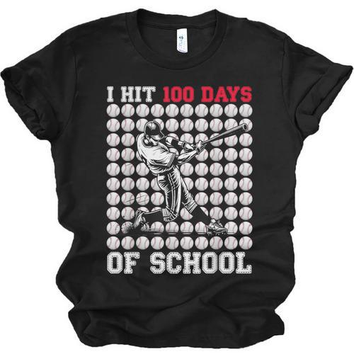 I Hit 100 Days Of School Baseball 100th Day Boys Kids Unisex Jersey T-Shirt - Sportilla
