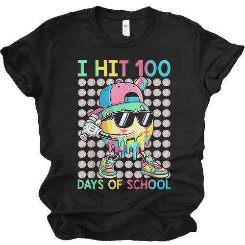 I Hit 100 Days Of School Baseball Drip 100th Day Of School Unisex Jersey T-Shirt - Sportilla