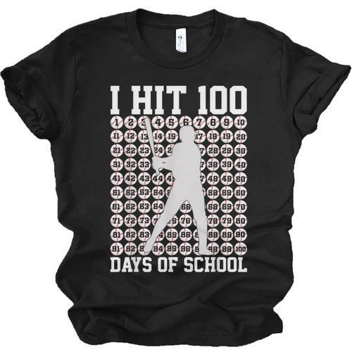 I Hit 100 Days Of School Boys Kids 100th Day Balls Baseball Unisex Jersey T-Shirt - Sportilla