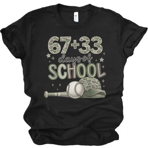 HUGvyn 6733 Days Of School Baseball 100 Days Camo Cap Boys Unisex Jersey T-Shirt - Sportilla