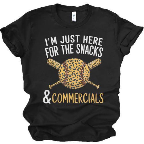 I'm Just Here For The Snacks And Commercials Baseball Unisex Jersey T-Shirt - Sportilla