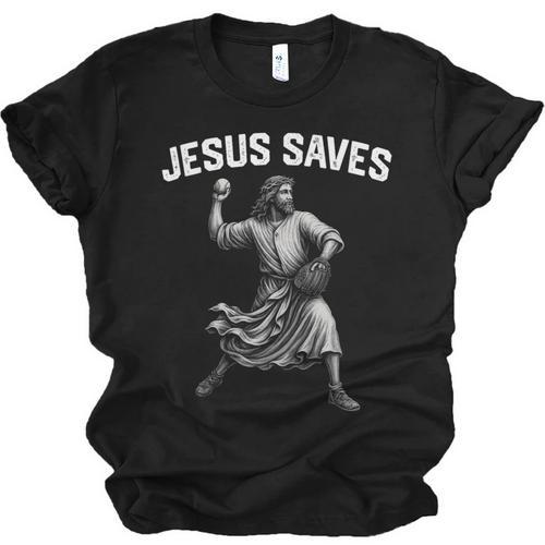 Jesus Saves Shirt Religious Christian Faith Baseball Unisex Jersey T-Shirt - Sportilla