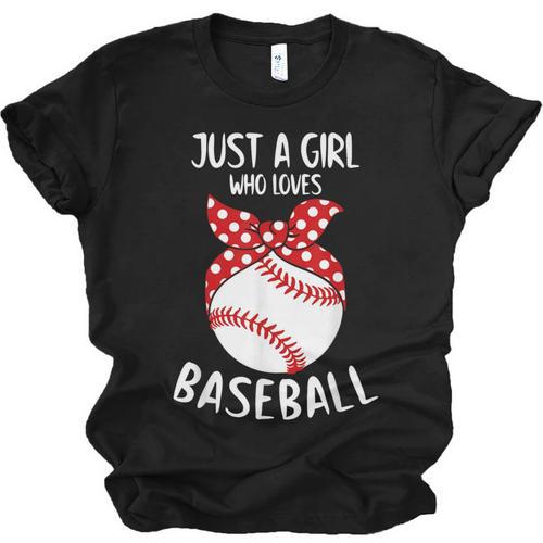 Just A Girl Who Loves Baseball Cute Retro Baseball Lover Unisex Jersey T-Shirt - Sportilla