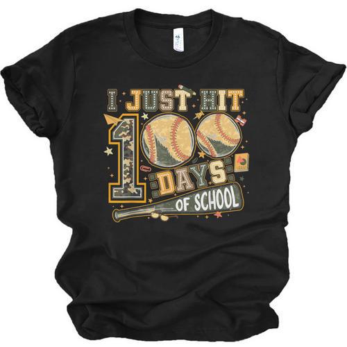 I Just Hit 100 Days Of School Camo Baseball Boy Kids Teacher Unisex Jersey T-Shirt - Sportilla