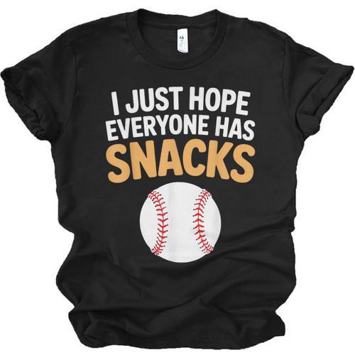 I Just Hope Everyone Has Snacks Baseball Game Day Fan Unisex Jersey T-Shirt - Sportilla