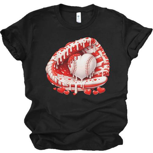 Kid Drip Ice Cream Baseball Heart Catcher Valentines Day Boy Unisex Jersey T-Shirt - Sportilla