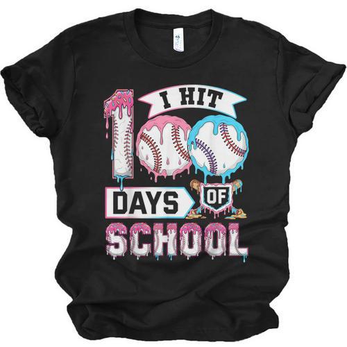 Kids 100 Days Of School Boys 100th Day Baseball Drip Toddler Unisex Jersey T-Shirt - Sportilla