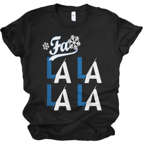 LA Baseball Fan Christmas FA La La Holiday Blue Theme Unisex Jersey T-Shirt - Sportilla