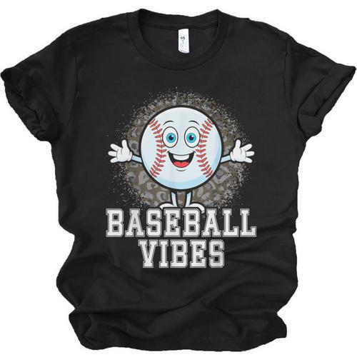 Leopard Baseball Vibes Game Day Softball Life Mom Unisex Jersey T-Shirt - Sportilla
