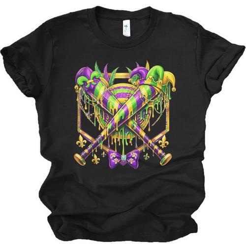 Mardi Gras Baseball Jester Hat New Orleans Men Women Kid Unisex Jersey T-Shirt - Sportilla