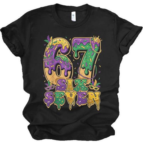 Mardi Gras Six Seven Baseball Drip Number 6 7 Meme Unisex Jersey T-Shirt - Sportilla