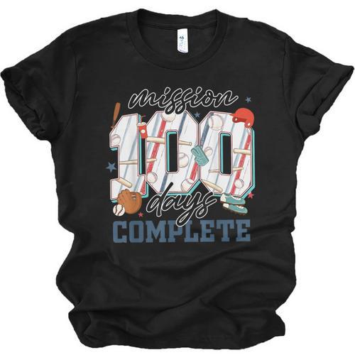 Mission 100 Days Complete Baseball 100th Day Of School Boys Unisex Jersey T-Shirt - Sportilla