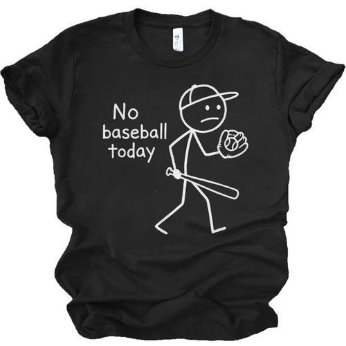 No Baseball Game Today Sad Stickfigure Baseball Player Unisex Jersey T-Shirt - Sportilla