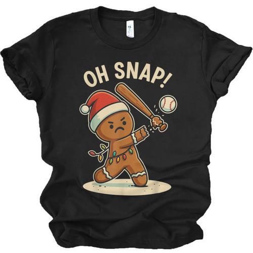 Oh Snap Gingerbreadman Baseball Christmas Men Boys Toddlers Unisex Jersey T-Shirt - Sportilla