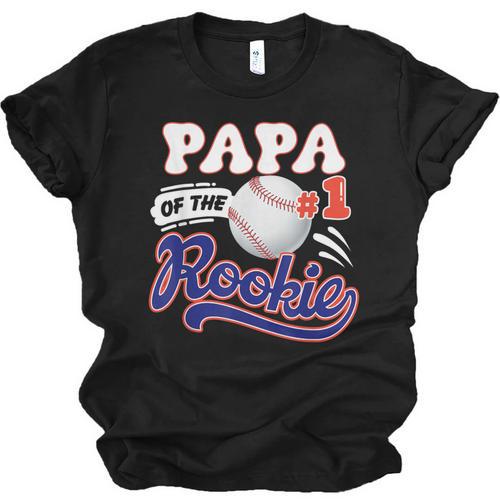 Papa Rookie Of Year 1st Birthday Baseball Theme Matching Unisex Jersey T-Shirt - Sportilla
