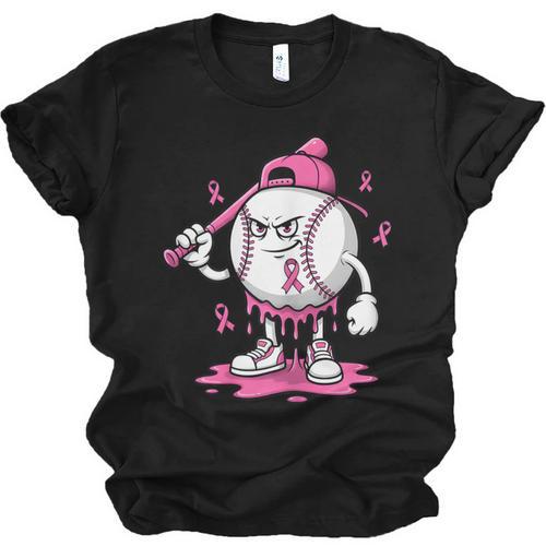 Pink Ribbon Baseball Breast Cancer Awareness Unisex Jersey T-Shirt - Sportilla
